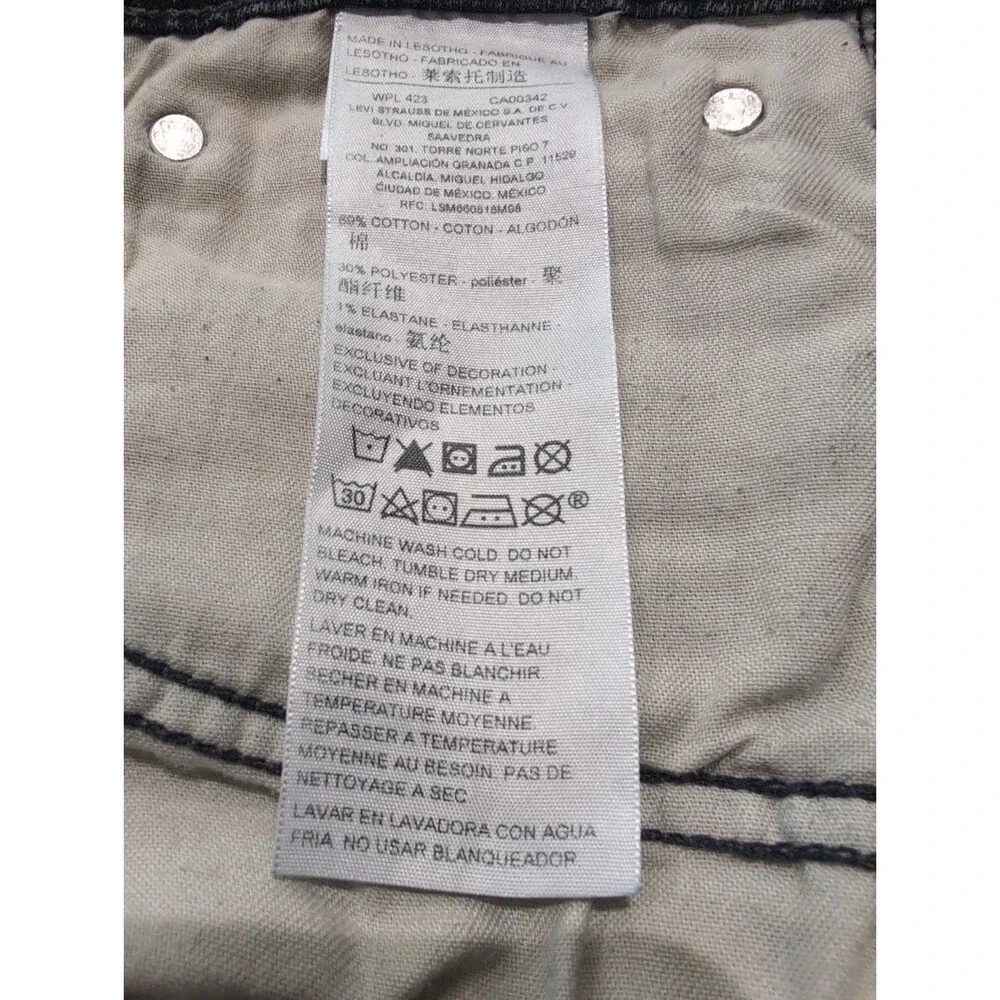 SIGNATURE LEVI STRAUSS BLUE DENIM JEANS SLIM STRAIGHT STRETCH MENS SZ 34X29 EUC